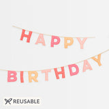 Pink Happy Birthday Felt Garland