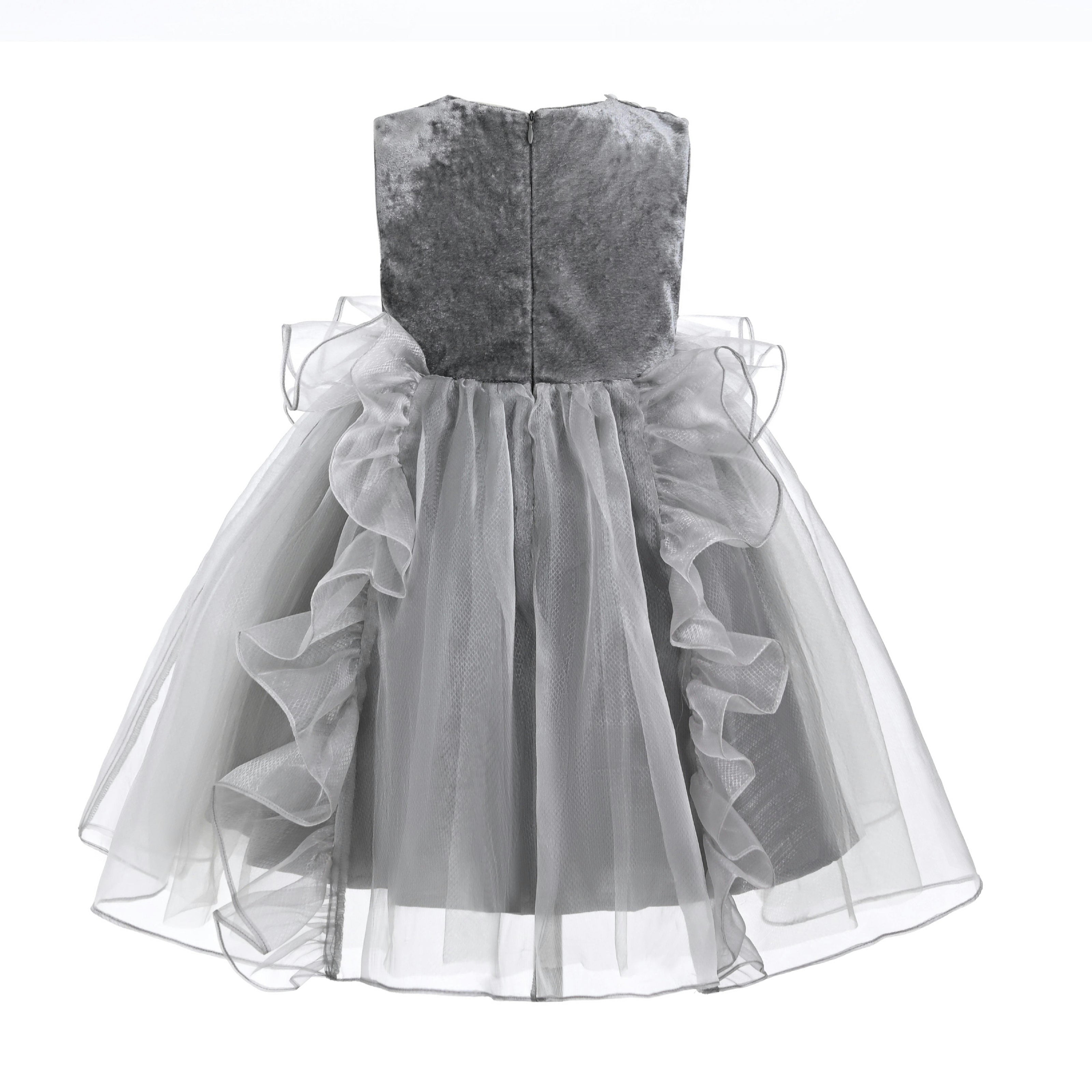 Gray Leonora Sequin Tulle Dress