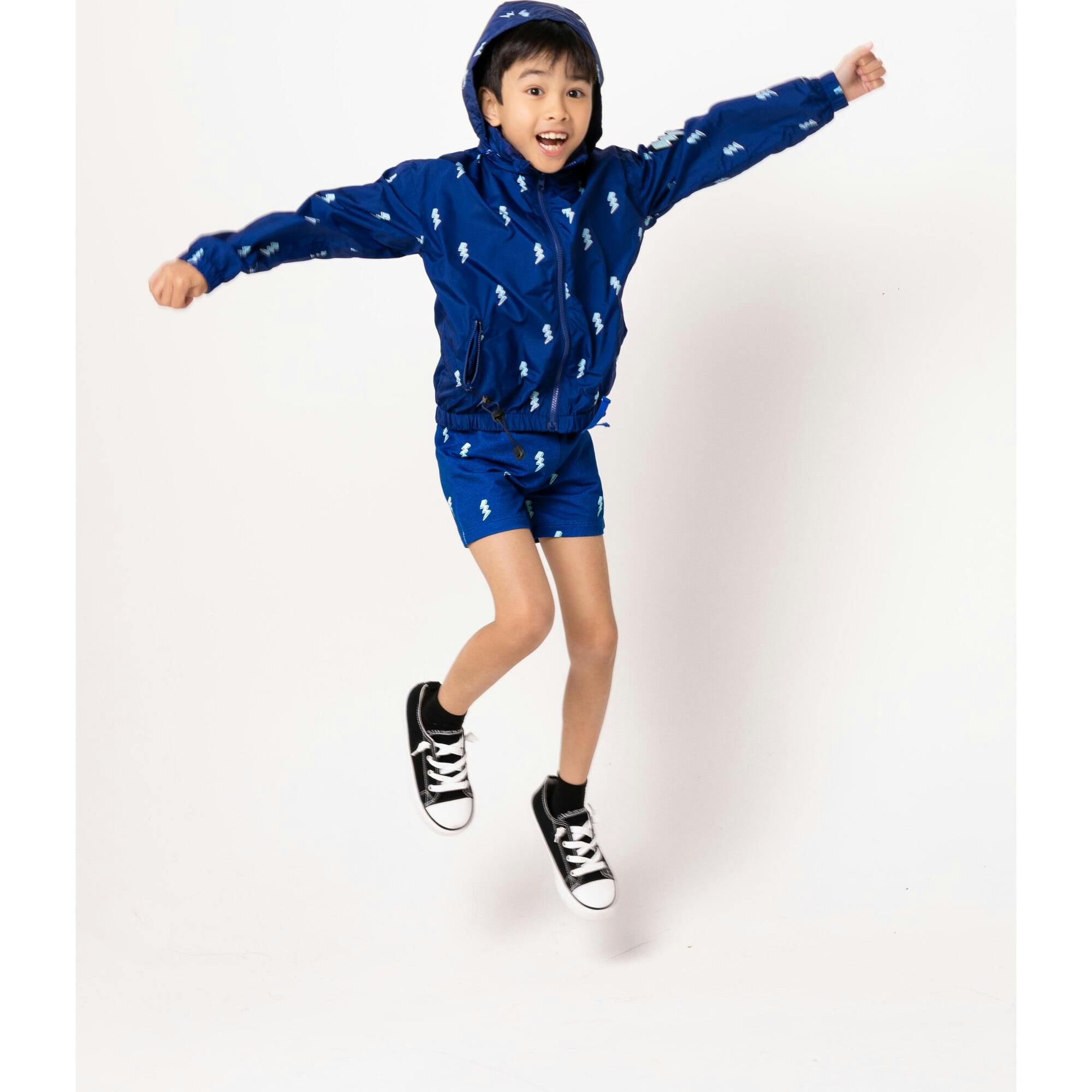 Max Reversible Rain Jacket Windbreaker, Blue Lightning