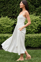 Maxwell Dress in Blue & White Pinstripe