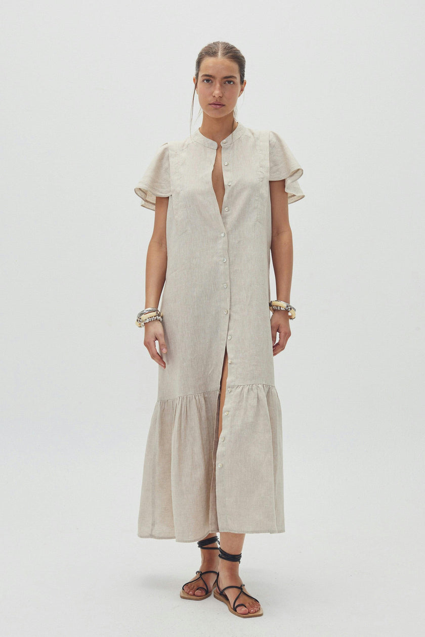Willow Linen Dress - Natural