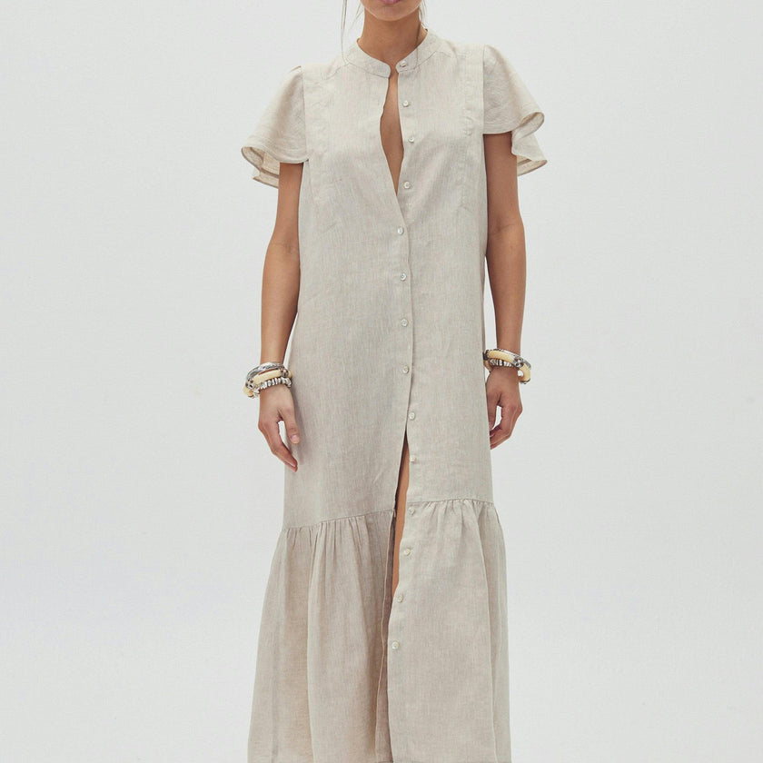 Willow Linen Dress - Natural