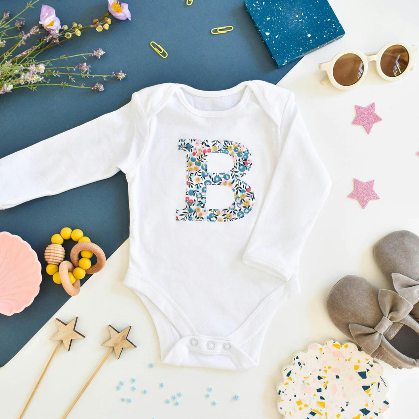 Liberty of London Personalised Long Sleeve Bodysuit, White