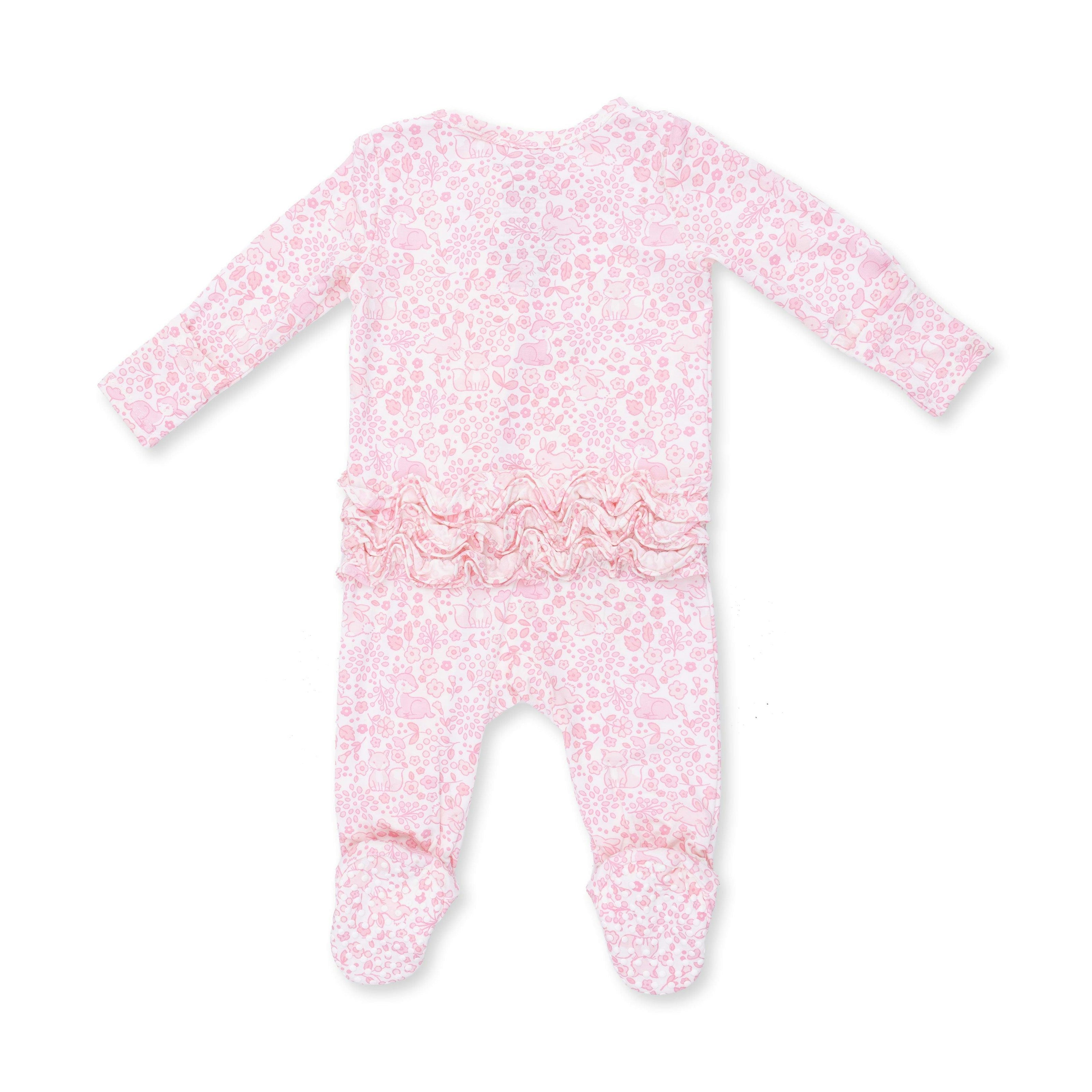 Baby Woodland - 2 Way Ruffle Back Zipper Footie