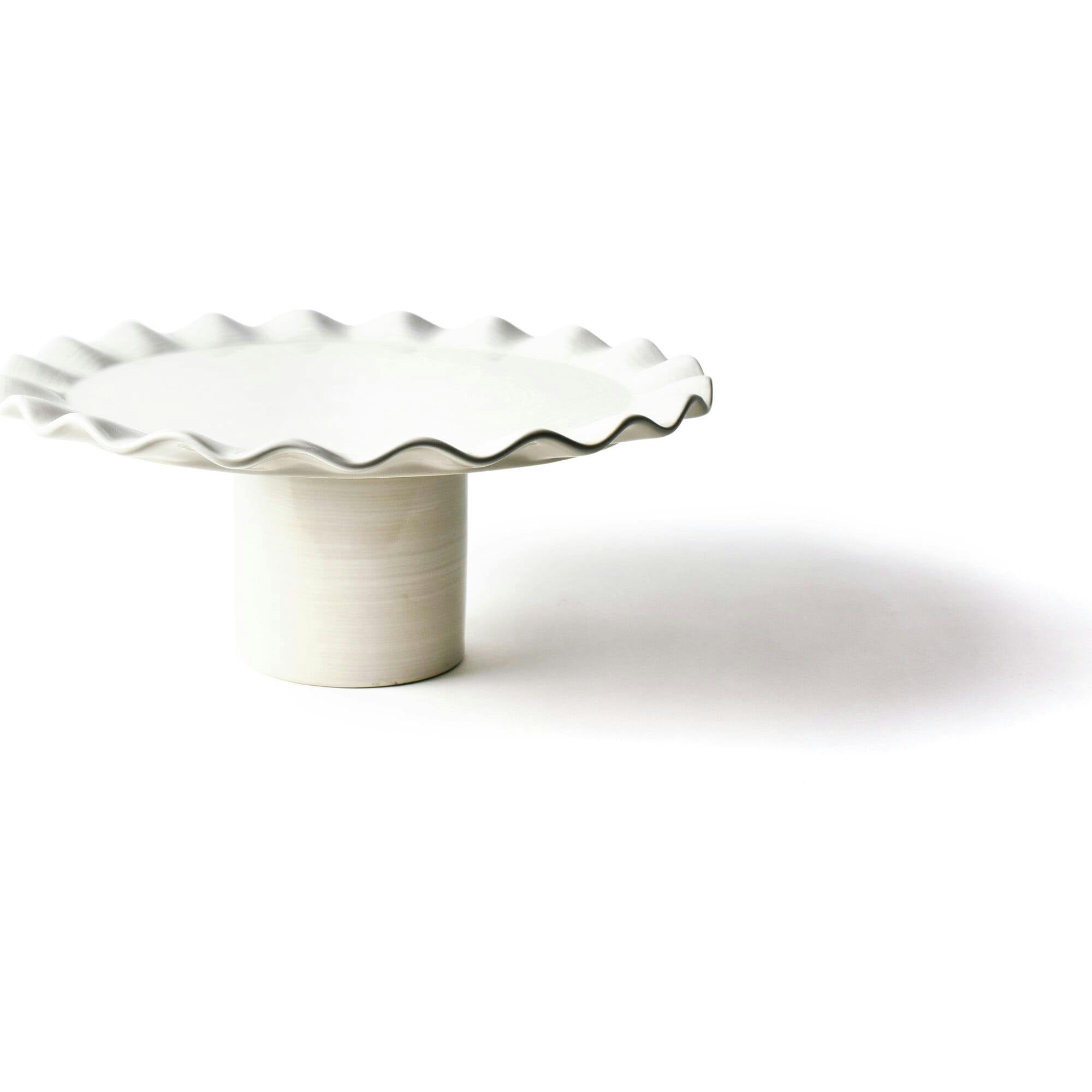Signature White Ruffle Large Cake Stand