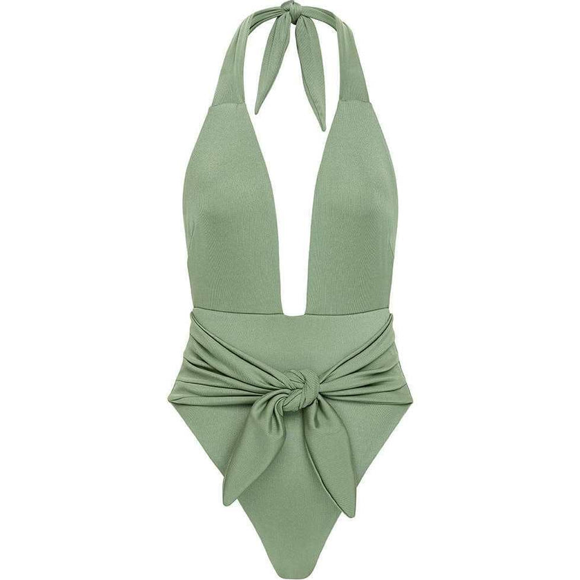 Women's Rib Tropez Tie-Up One-Piece Swimsuit