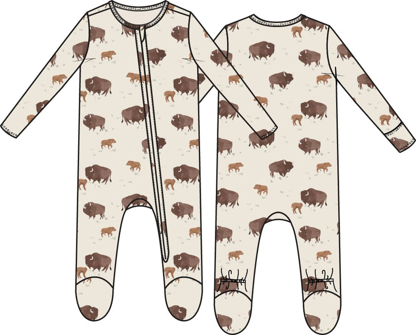 American Buffalo - 2 Way Zipper Footie