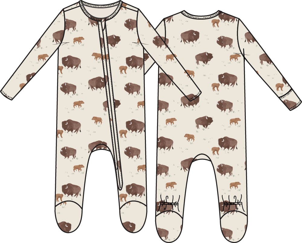American Buffalo - 2 Way Zipper Footie