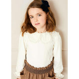 Lace Trim Petal Collar Top in Cream (3-10yrs)