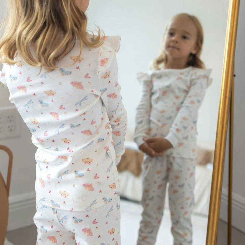 Butterflies Pima Long Pajama Set