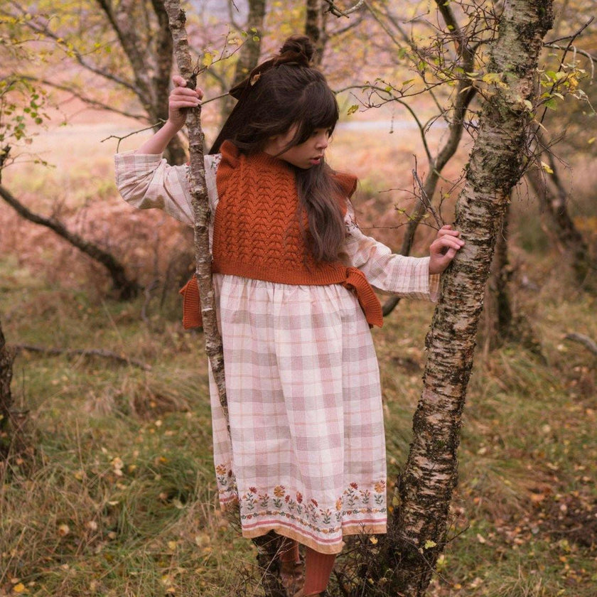Ava Embroidered Square Neck Long Sleeve Midi Dress
