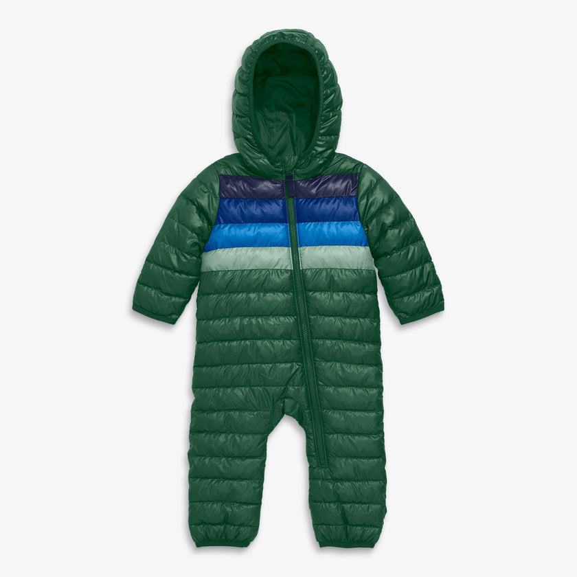Baby stripe lightweight puffer suit