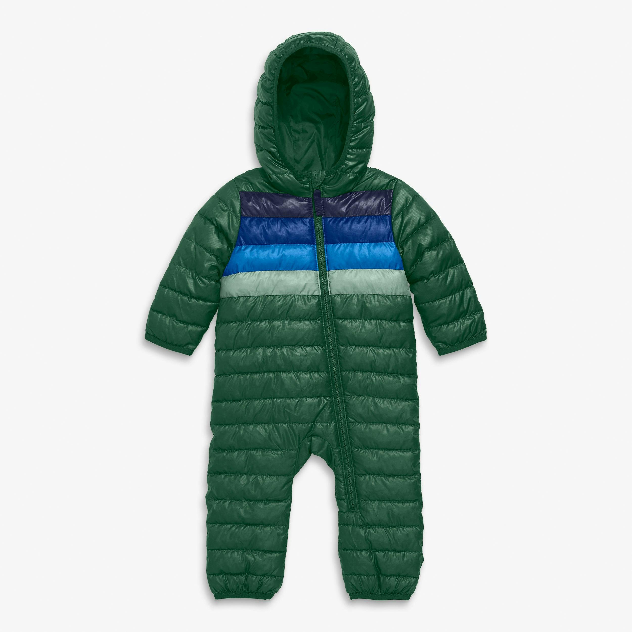 Baby stripe lightweight puffer suit