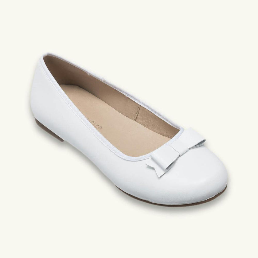 Camille Ballet Flat | White Leather