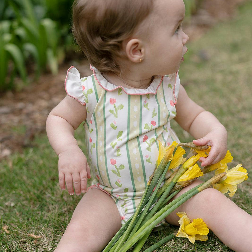Bingley Suit in Vivian Stripe In Daffodil
