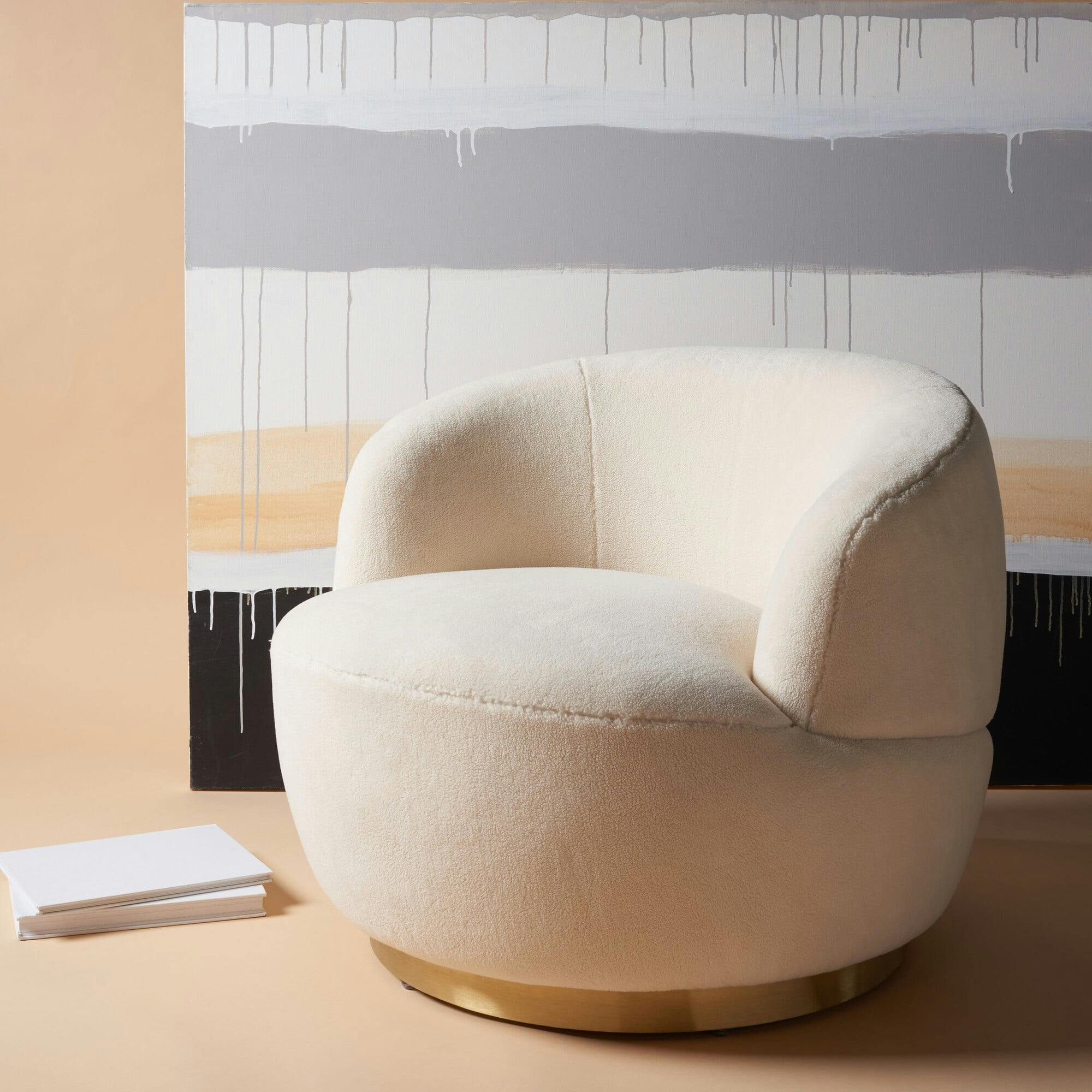 Flynn Faux Wool Swivel Chair