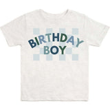 Birthday Boy Checker Short Sleeve T-Shirt - Ash