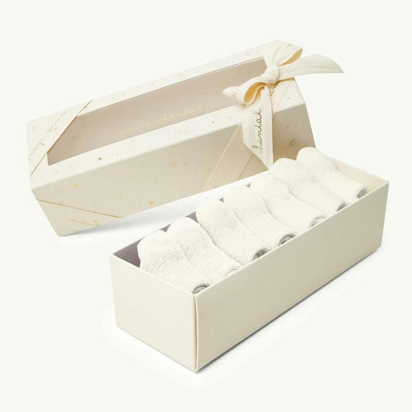 Bijou Set Of 7 Socks - Cream