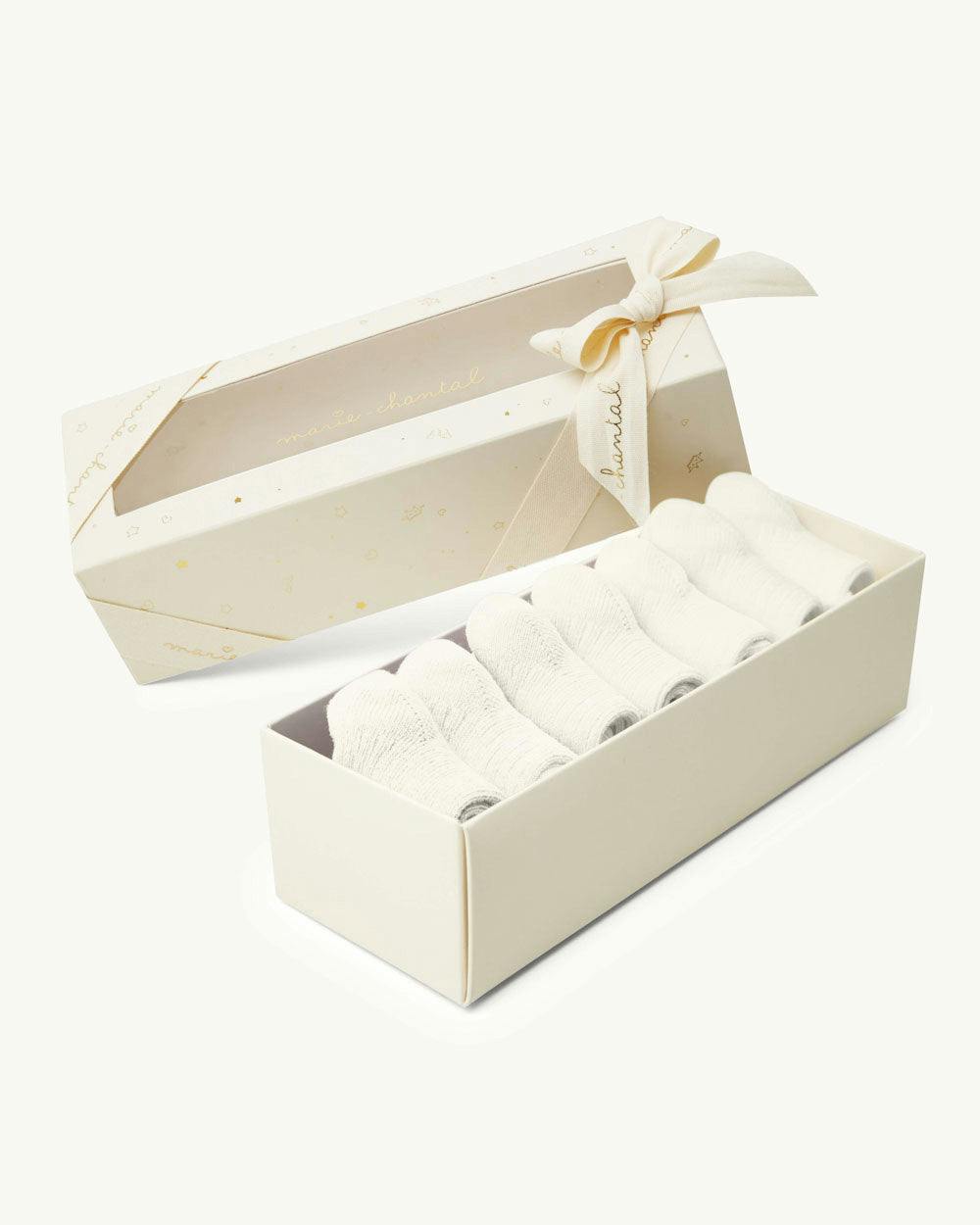 Bijou Set Of 7 Socks - Cream