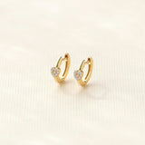 Heart Crystal Huggie Hoop Earrings