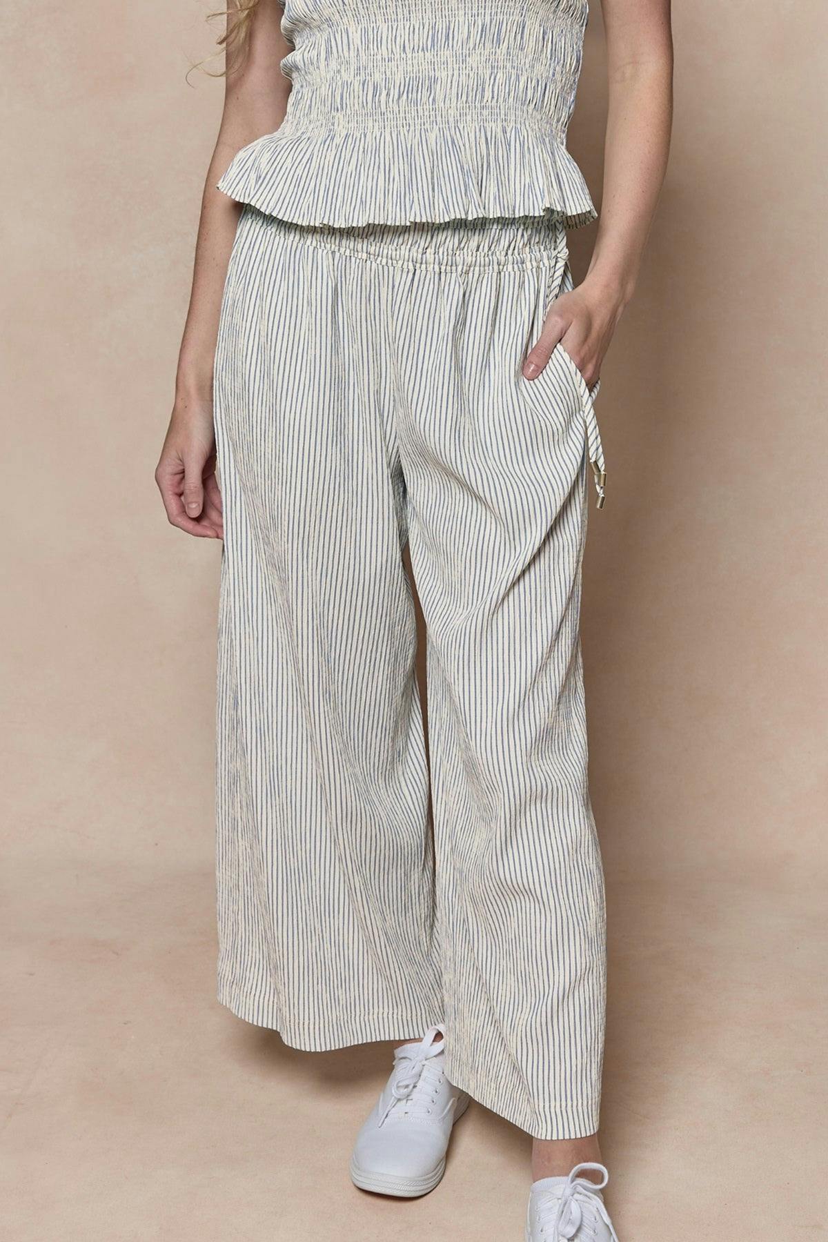 Harley Pants in Blue & White Pinstripe