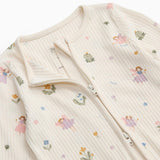 Fairy Garden Ribbed Clever Zip Baby Pajamas