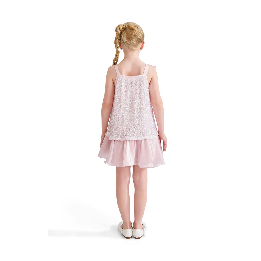 Light Pink Aurielle Beaded Bow Dress