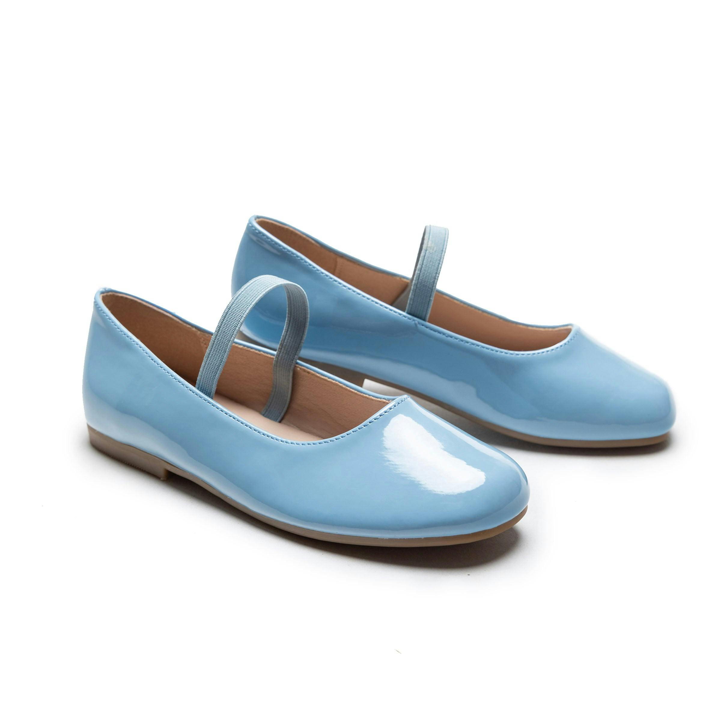 Baby Blue Satin Colette Flats