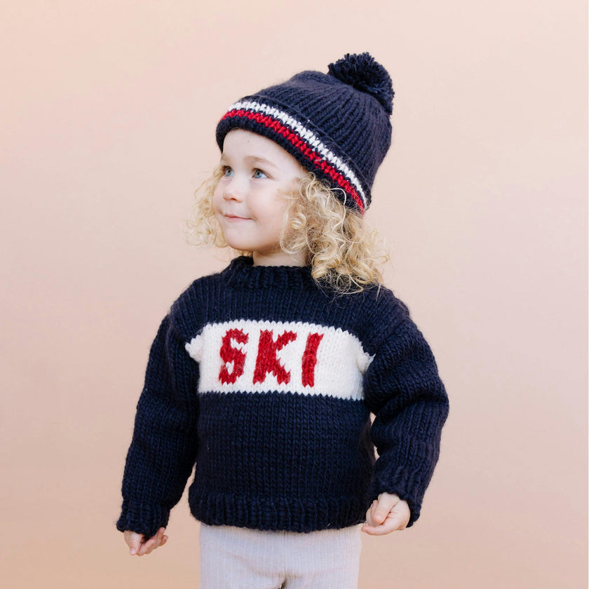 Ski Stripe Hat - Navy