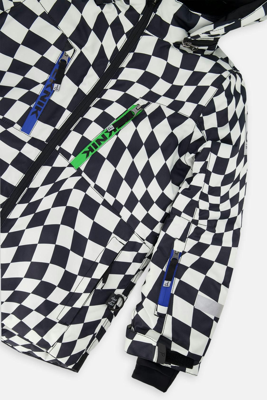 Two Piece Teknik Snowsuit White Checkered Print