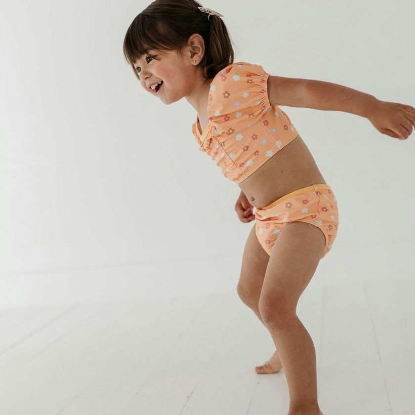 Girl's Puff Sleeve Swimsuit