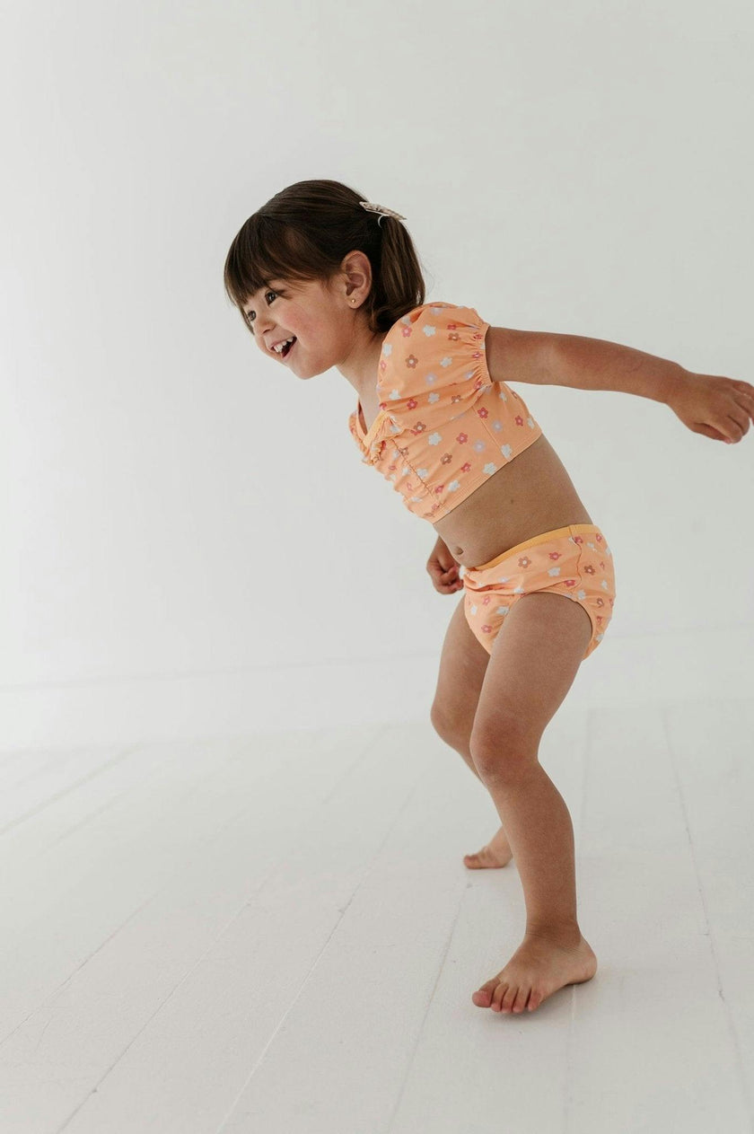 Girl's Puff Sleeve Swimsuit