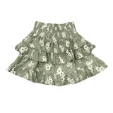 Girls Ruffled Skirt in Cluster Daisy