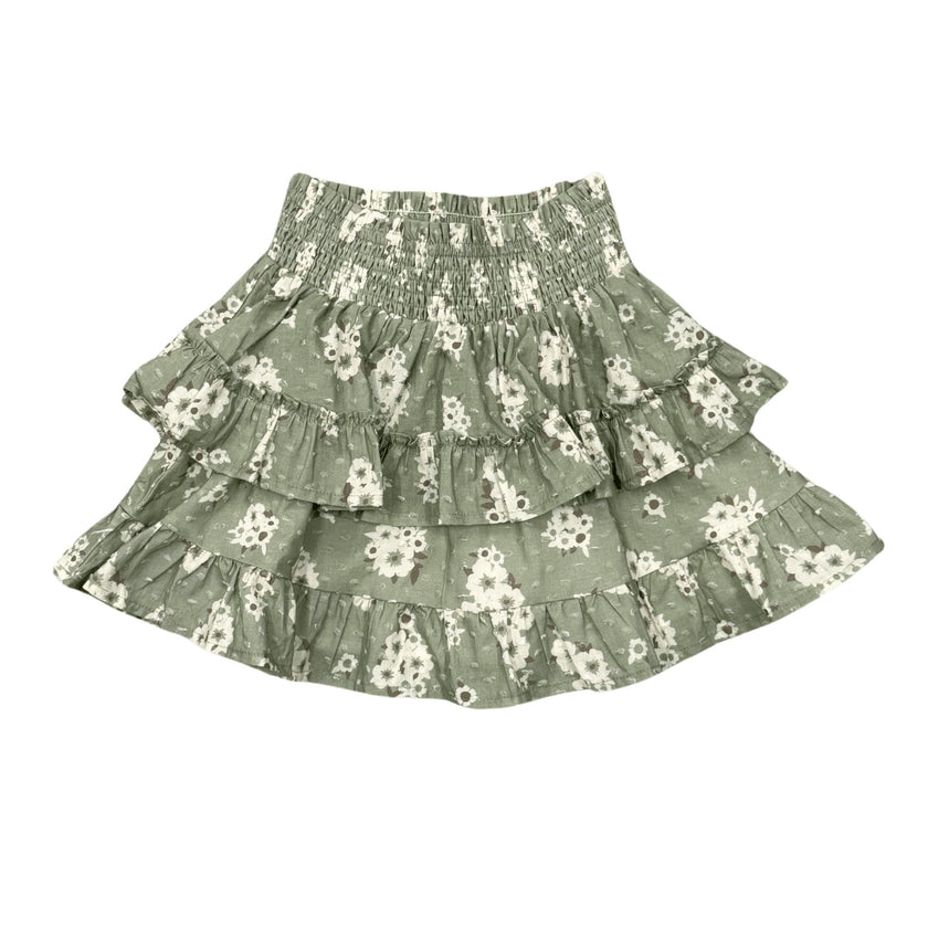 Girls Ruffled Skirt in Cluster Daisy