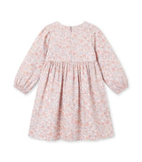Elora Girl Dress Long Sleeves, Flowery Light Pink