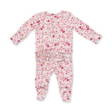Serene Floral - 2 Way Ruffle Back Zipper Footie