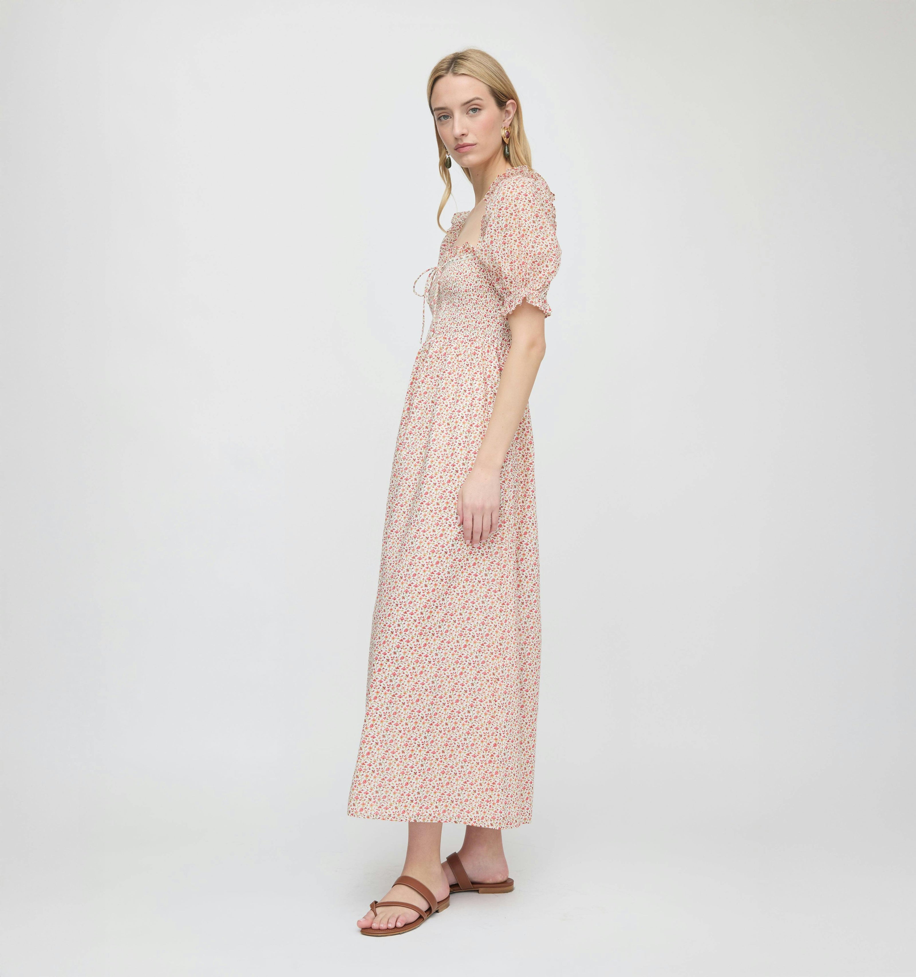 The Scarlett Nap Dress - Ivory Geo Ditsy