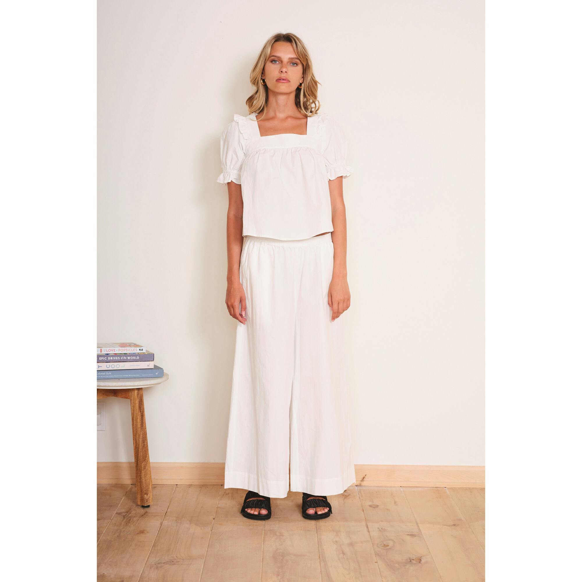 Women's Greta Woven Square Neck Boxy Fit Top