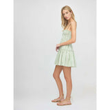 The Seraphina Mini Nap Dress - Green Jacquard Stripe