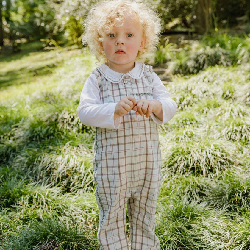 Jonathan Romper in Powder Plaid
