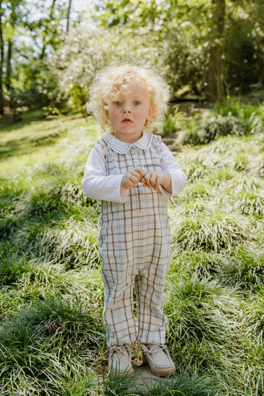 Jonathan Romper in Powder Plaid