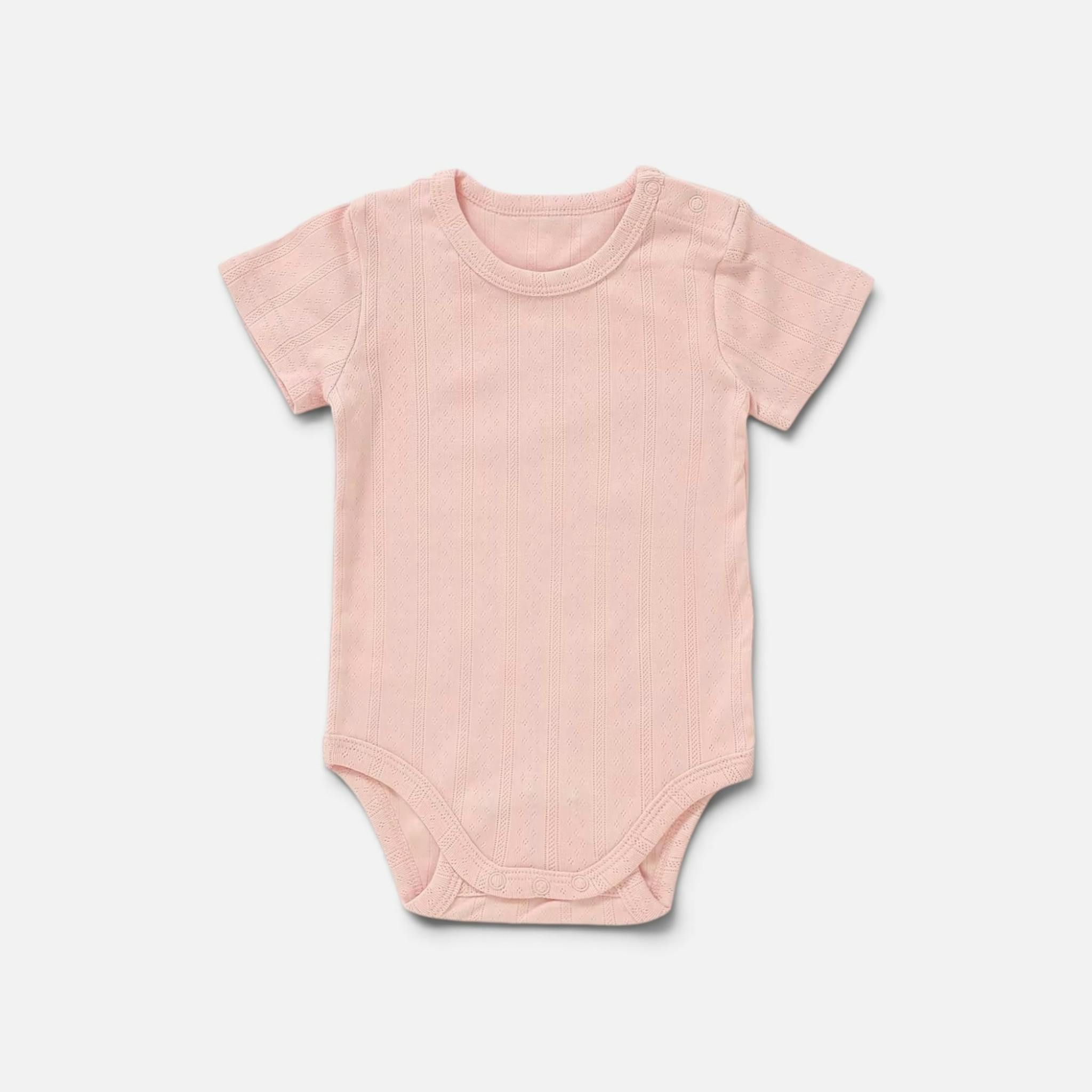 Organic Cotton Pointelle Short Sleeve Romper
