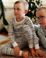 Christmas Trains Two Piece Kids Pajamas