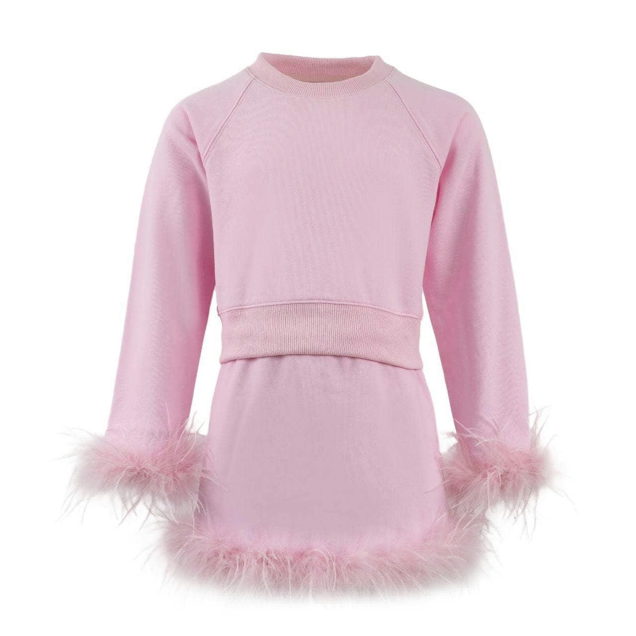 Pink Feather Sweat Suit