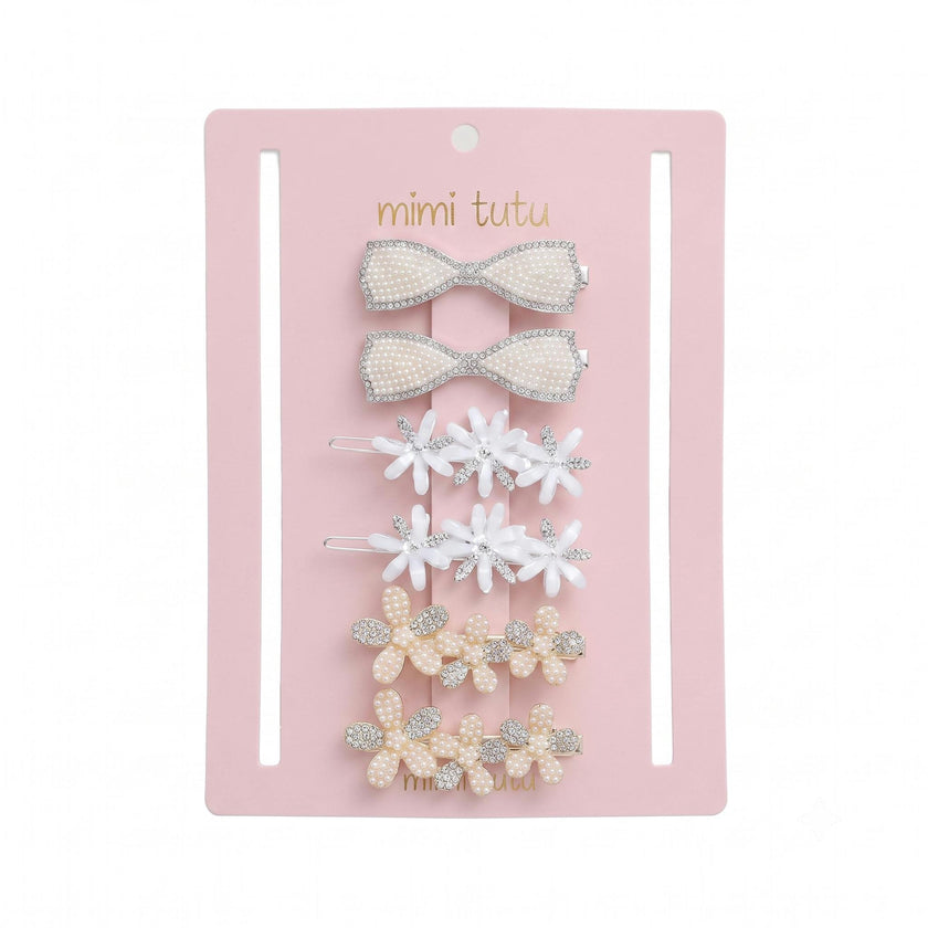Crystal Charm Hair Pin Trio