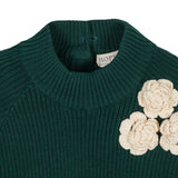 Organic Mock Neck Rosette Sweater