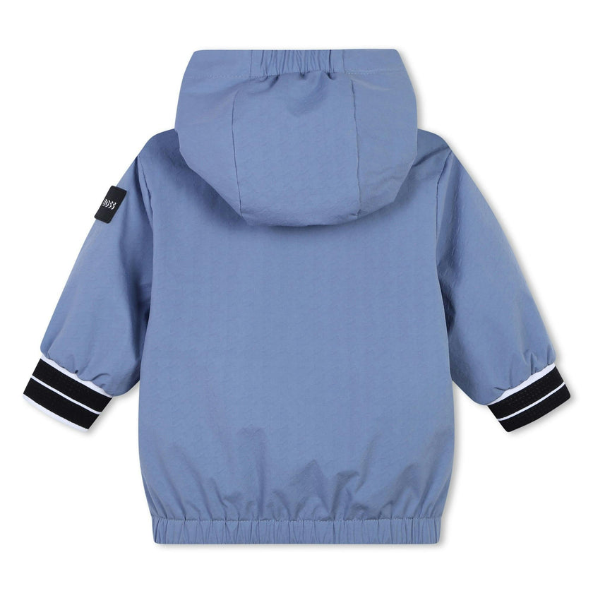 Light Blue Hooded Windbreaker