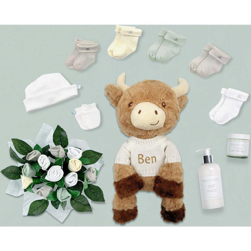 Personalized Harriet Highland Welcome Baby Hamper
