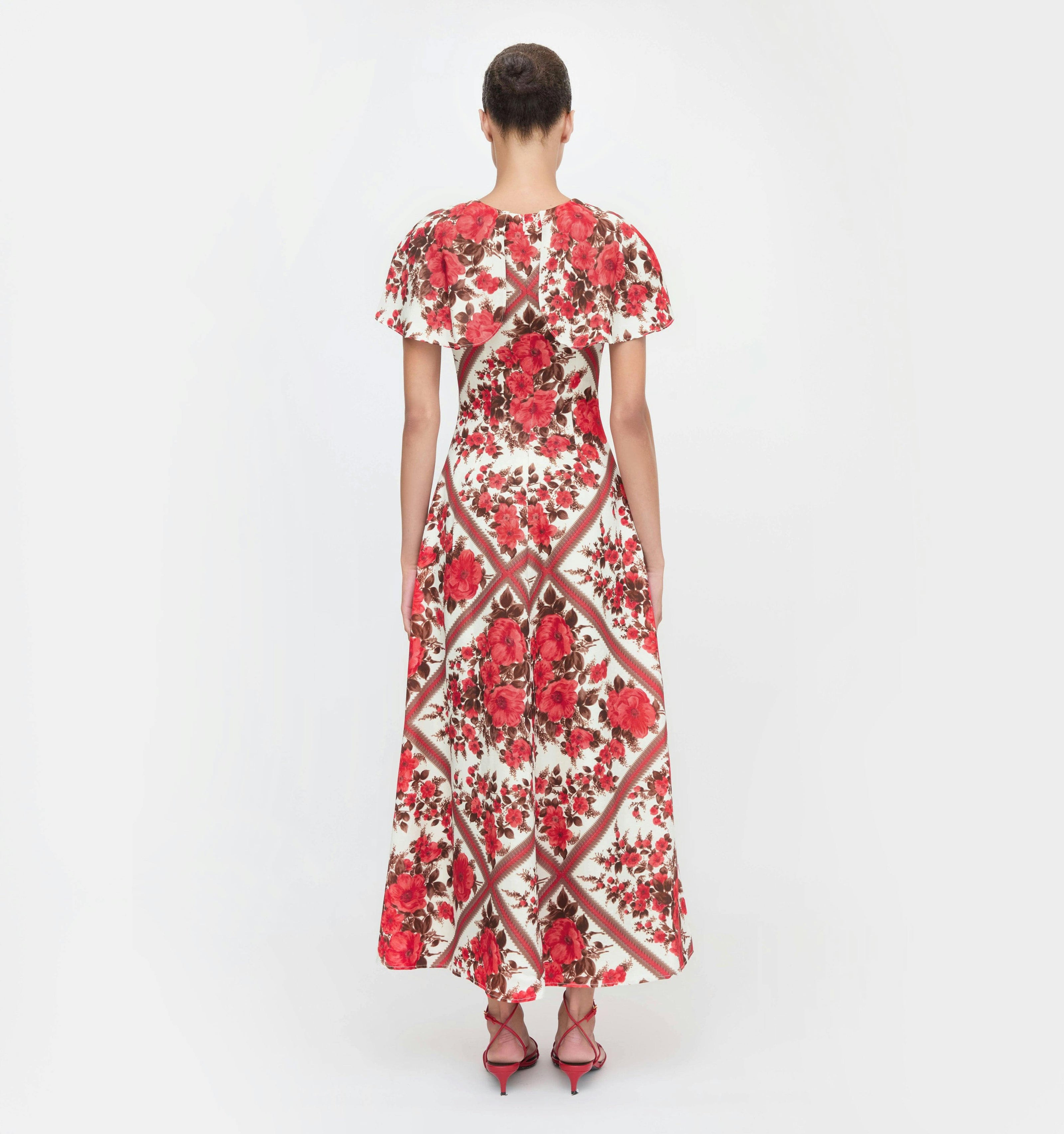 The Davina Dress - Red Diamond Rose