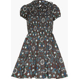 The Gia Mini Nap Dress - Chocolate Swedish Floral